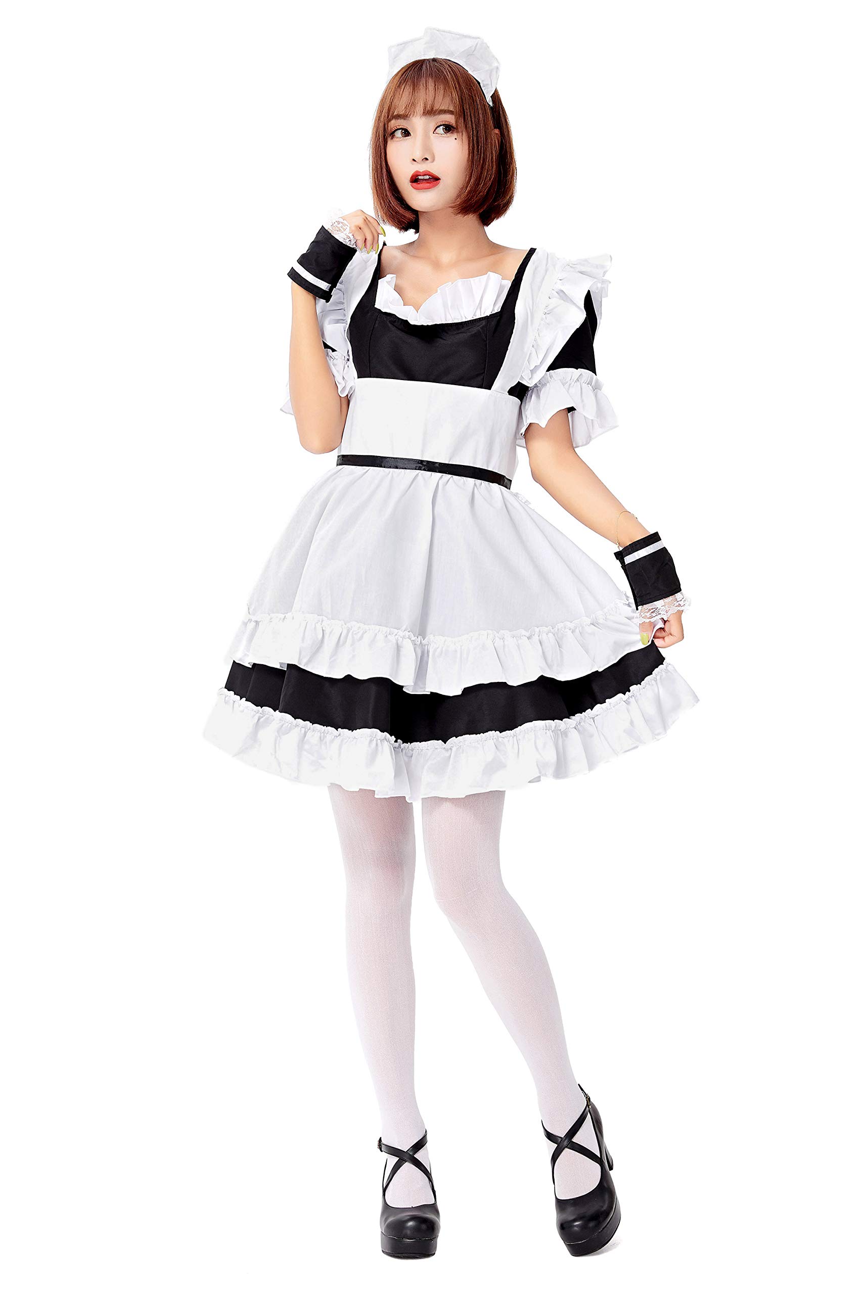 Amazon.co.jp: コスプレ メイド服 衣装 ハロウィン 仮装 メイド 女性
